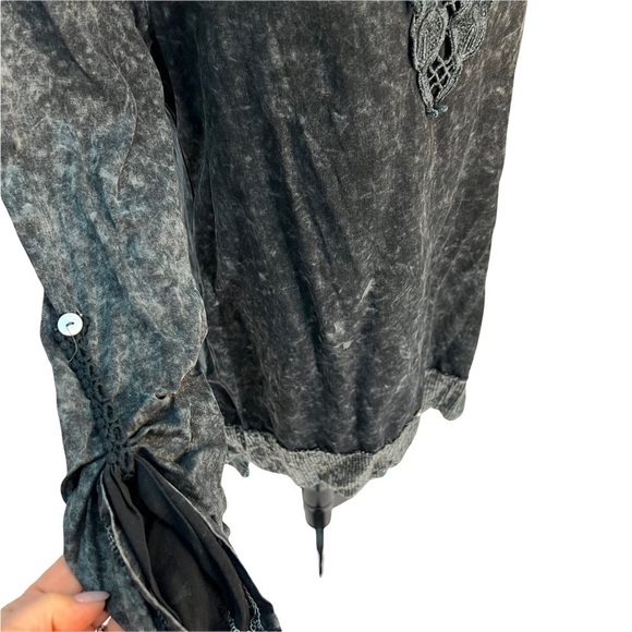 𝅺papa Vancouver Grey Tunic Top T-Shirt Sequin Hems Size S - Picture 7 of 11